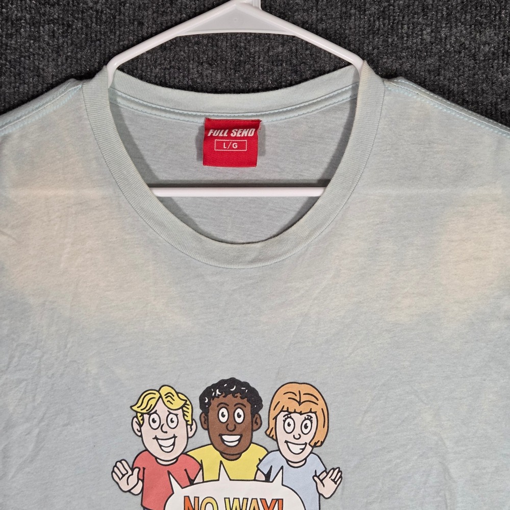 Full Send Bradley Martyn Just Say No To Bradleys Drugs Graphic Tee Blue Large L